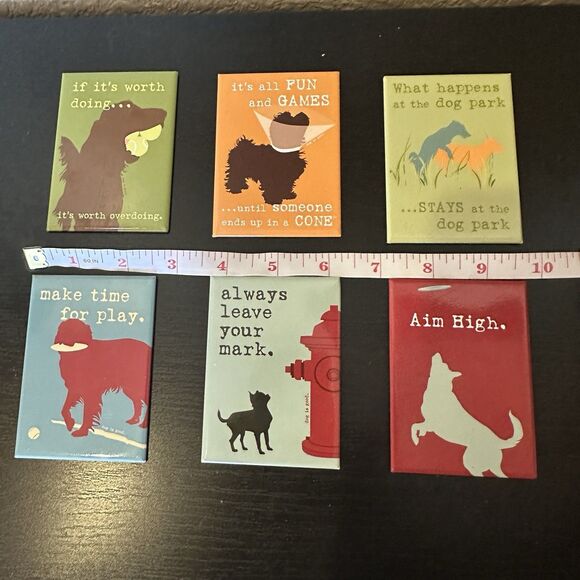 Dog Is Good Set Of 6 Magnets /What Happens At The Dog Park Stays At The Dog Park - Picture 5 of 7